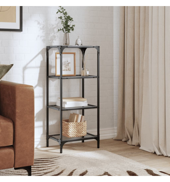 Étagère de rangement avec dessus en verre transparent acier | Mobilier & Déco