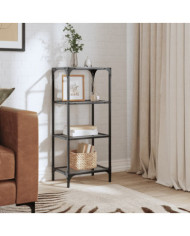 Étagère de rangement avec dessus en verre transparent acier | Mobilier & Déco