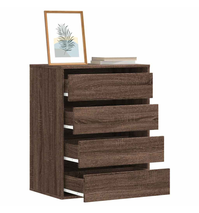 Commode d'angle chêne marron 60x41x76 cm bois d'ingénierie | Mobilier & Déco
