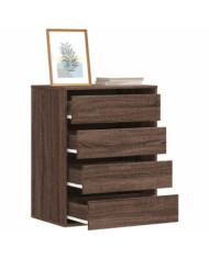 Commode d'angle chêne marron 60x41x76 cm bois d'ingénierie | Mobilier & Déco