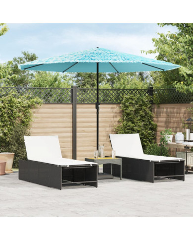 Parasol de jardin avec mât en acier bleu 324x324x247 cm | Mobilier & Déco