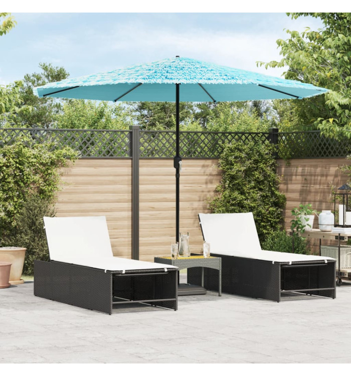 Parasol de jardin avec mât en acier bleu 324x324x247 cm | Mobilier & Déco
