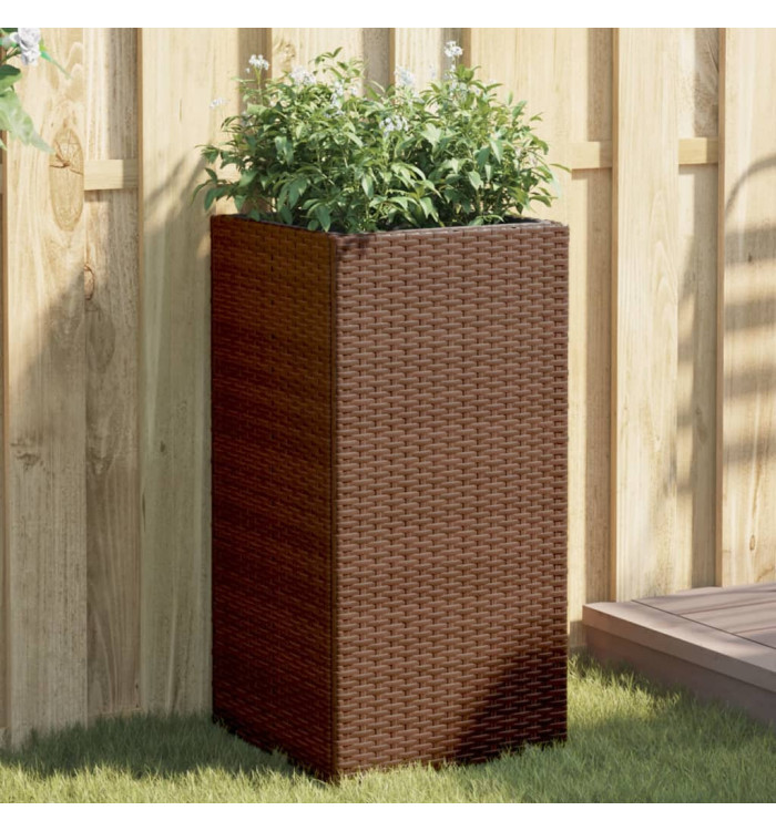 Jardinières 2 pcs marron 40x40x80 cm résine tressée | Mobilier & Déco