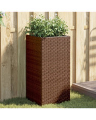 Jardinières 2 pcs marron 40x40x80 cm résine tressée | Mobilier & Déco