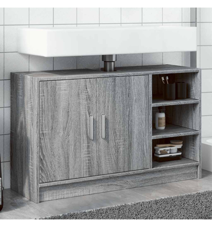 Armoire d'évier sonoma gris 90x29x55 cm bois d'ingénierie | Mobilier & Déco