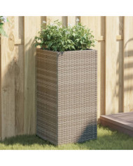 Jardinière gris 40x40x80 cm résine tressée | Mobilier & Déco