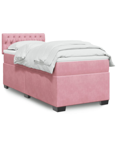 Sommier à lattes de lit avec matelas Rose 90x200 cm Velours | Mobilier & Déco