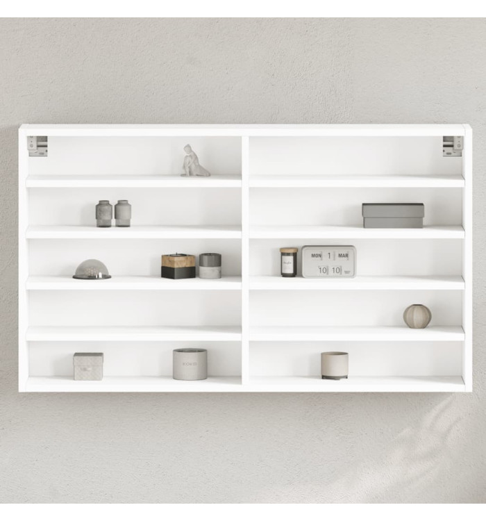 Armoire à vitrine blanc 100x15x58 cm bois d'ingénierie | Mobilier & Déco