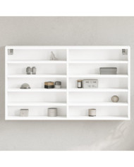 Armoire à vitrine blanc 100x15x58 cm bois d'ingénierie | Mobilier & Déco