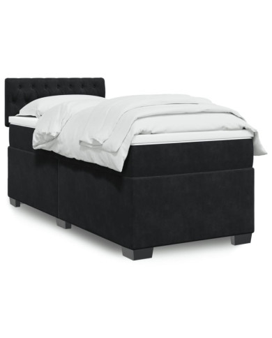 Sommier à lattes de lit et matelas Noir 80x200 cm Velours | Mobilier & Déco