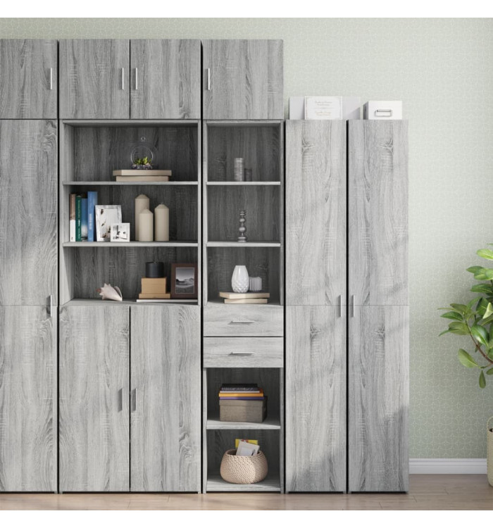 Armoire de rangement mince sonoma gris 40x42,5x225 cm | Mobilier & Déco