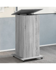Pupitre avec roues et tiroir sonoma gris bois d'ingénierie | Mobilier & Déco