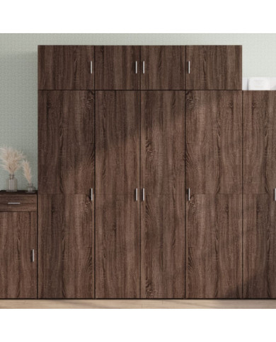 Armoire de rangement chêne brun 80x42,5x225cm bois d'ingénierie | Mobilier & Déco
