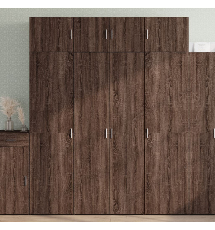 Armoire de rangement chêne brun 80x42,5x225cm bois d'ingénierie | Mobilier & Déco