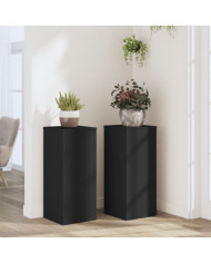 Supports pour plantes 2 pcs noir 30x30x70 cm bois d'ingénierie | Mobilier & Déco