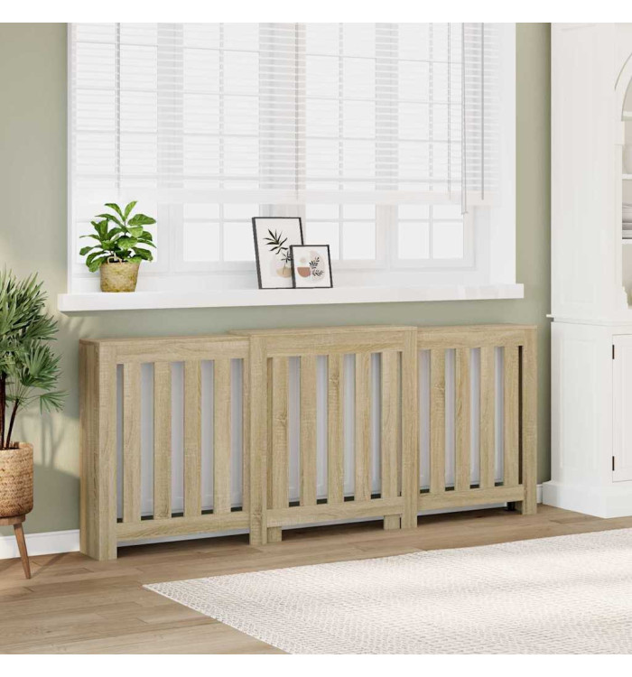 Cache-radiateur chêne sonoma 205x21,5x83,5 cm bois d'ingénierie | Mobilier & Déco