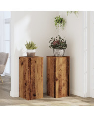 Supports pour plantes 2 pcs vieux bois bois d'ingénierie | Mobilier & Déco