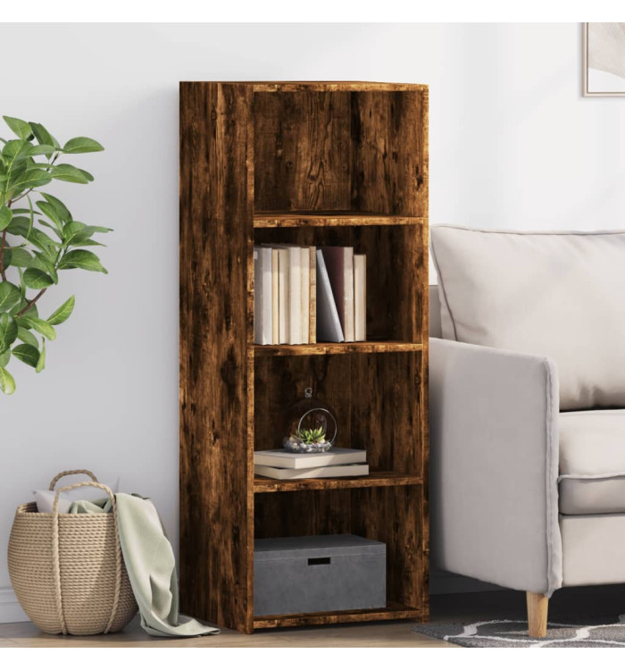 Buffet haut chêne fumé 45x41x124 cm bois d'ingénierie | Mobilier & Déco