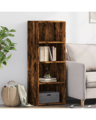 Buffet haut chêne fumé 45x41x124 cm bois d'ingénierie | Mobilier & Déco