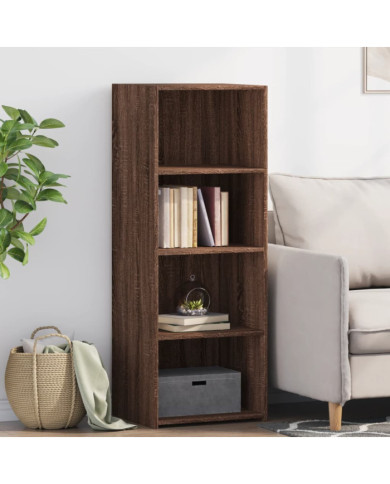 Buffet haut chêne marron 45x41x124 cm bois d'ingénierie | Mobilier & Déco