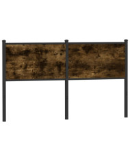 Tête de lit chêne fumé 140 cm bois d'ingénierie et acier | Mobilier & Déco
