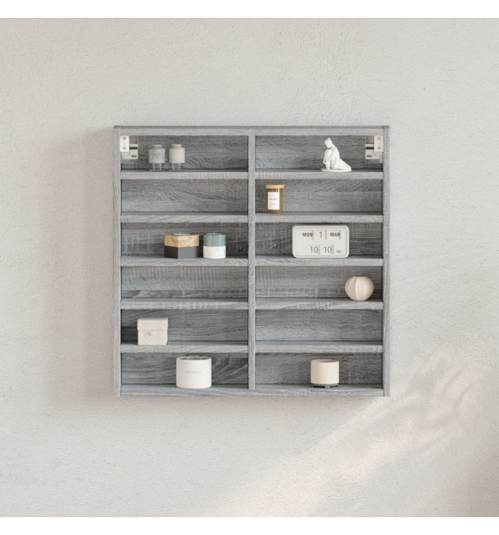 Armoire à vitrine sonoma gris 60x8,5x58 cm bois d'ingénierie | Mobilier & Déco