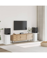 Supports de haut-parleurs 2 pcs blanc bois d'ingénierie | Mobilier & Déco