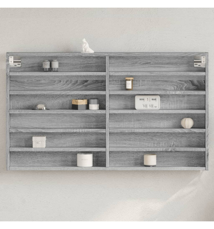 Armoire à vitrine sonoma gris 100x8,5x58 cm bois d'ingénierie | Mobilier & Déco