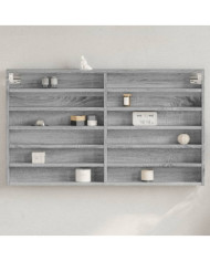Armoire à vitrine sonoma gris 100x8,5x58 cm bois d'ingénierie | Mobilier & Déco