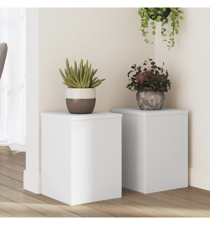 Supports pour plantes 2 pcs blanc 25x25x35 cm bois d'ingénierie | Mobilier & Déco