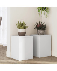 Supports pour plantes 2 pcs blanc 25x25x35 cm bois d'ingénierie | Mobilier & Déco