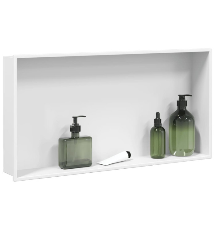 Niche de douche blanc mat 62x32x9 cm acier inoxydable | Mobilier & Déco