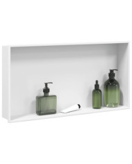 Niche de douche blanc mat 62x32x9 cm acier inoxydable | Mobilier & Déco