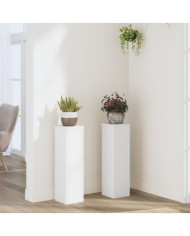 Supports pour plantes 2 pcs blanc 17x17x60 cm bois d'ingénierie | Mobilier & Déco
