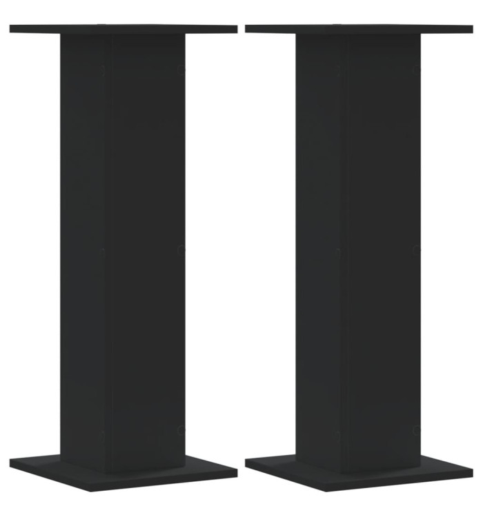 Supports pour plantes 2 pcs noir 30x30x80 cm bois d'ingénierie | Mobilier & Déco