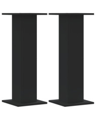 Supports pour plantes 2 pcs noir 30x30x80 cm bois d'ingénierie | Mobilier & Déco