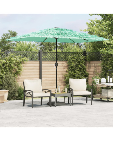 Parasol de jardin avec mât en acier vert 300x200x250 cm | Mobilier & Déco