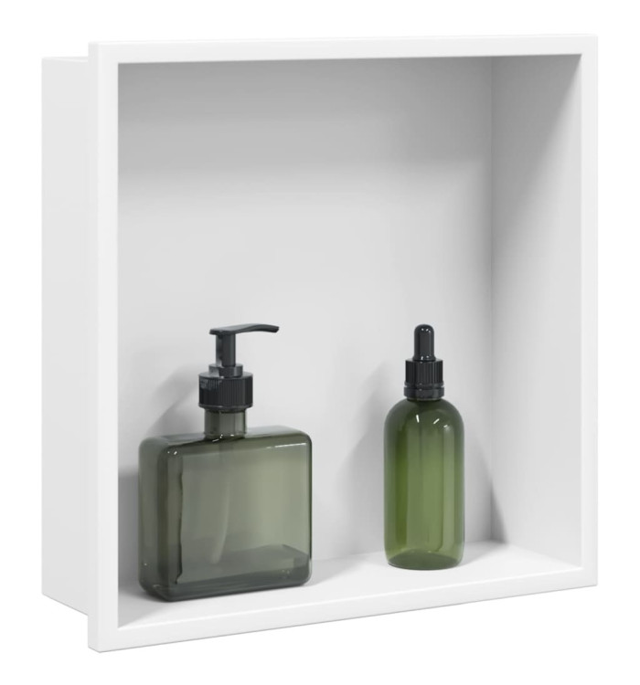 Niche de douche blanc mat 32x32x9 cm acier inoxydable | Mobilier & Déco