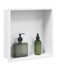 Niche de douche blanc mat 32x32x9 cm acier inoxydable | Mobilier & Déco