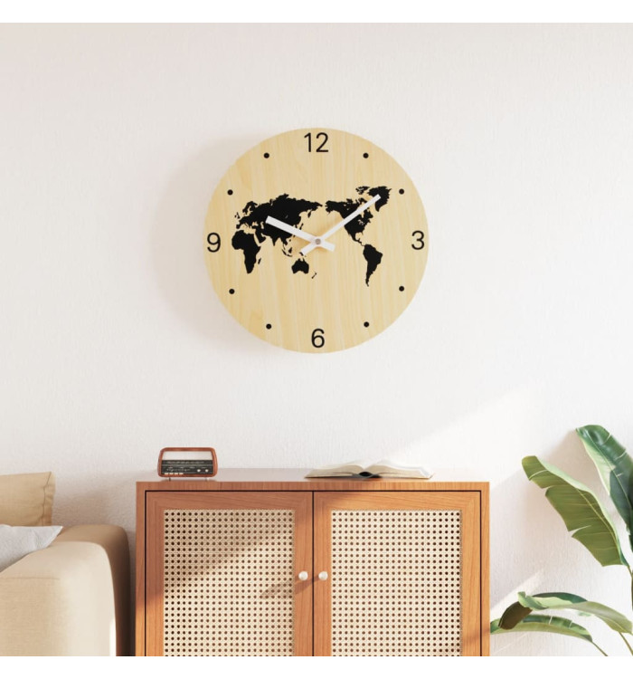 Horloge murale jaune et noir Ø30 cm bois d'ingénierie | Mobilier & Déco