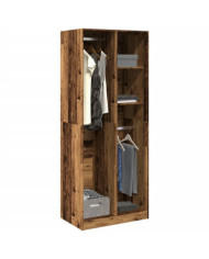 Garde-robe vieux bois 80x50x200 cm bois d'ingénierie | Mobilier & Déco