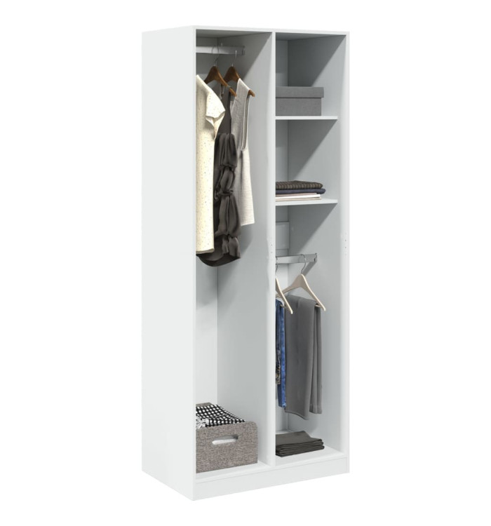 Garde-robe blanc 80x50x200 cm bois d'ingénierie | Mobilier & Déco