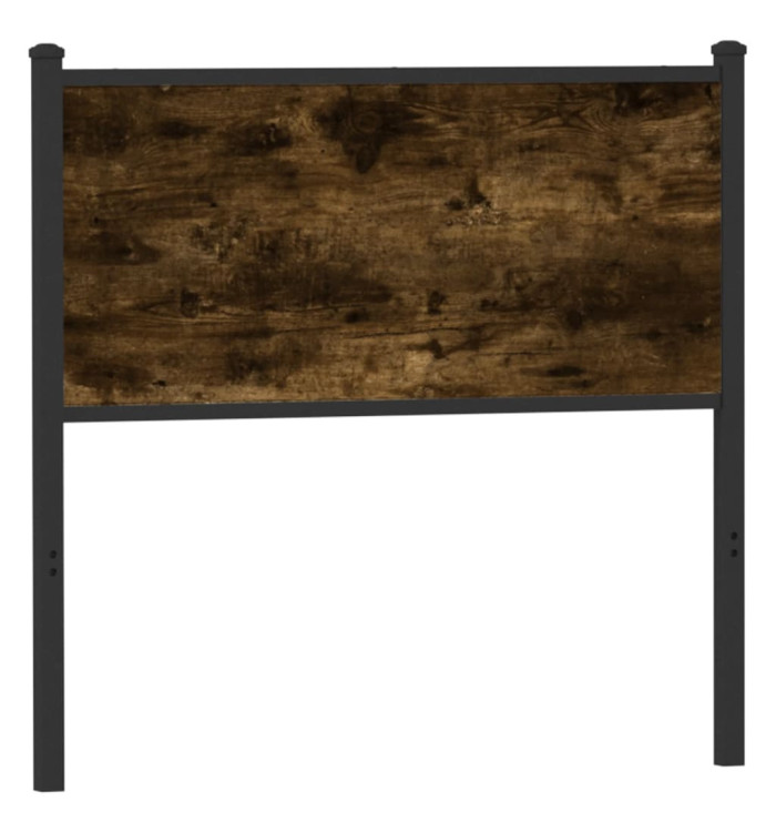Tête de lit chêne fumé 75 cm bois d'ingénierie et acier | Mobilier & Déco