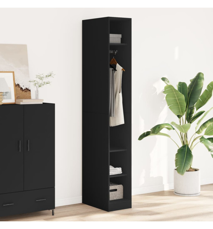 Garde-robe noir 30x50x200 cm bois d'ingénierie | Mobilier & Déco