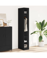 Garde-robe noir 30x50x200 cm bois d'ingénierie | Mobilier & Déco