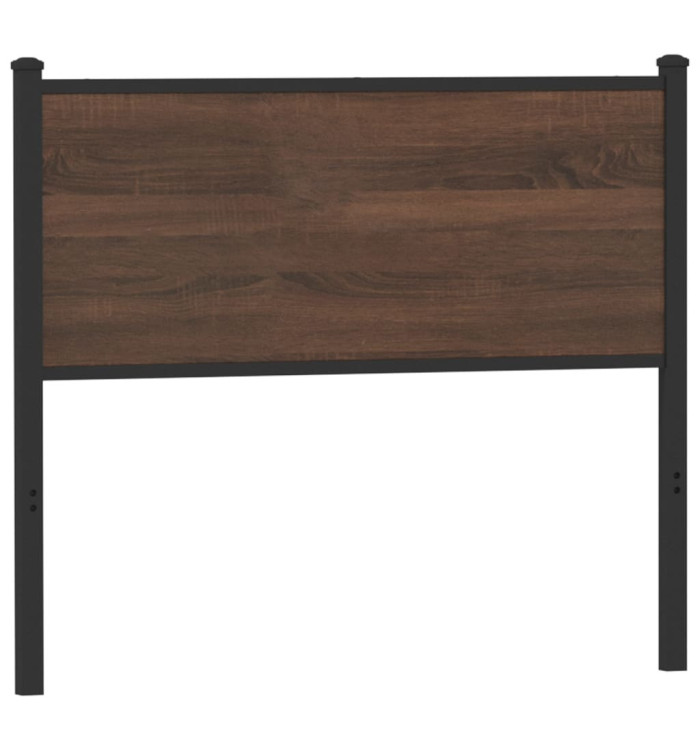 Tête de lit chêne marron 100 cm bois d'ingénierie et acier | Mobilier & Déco