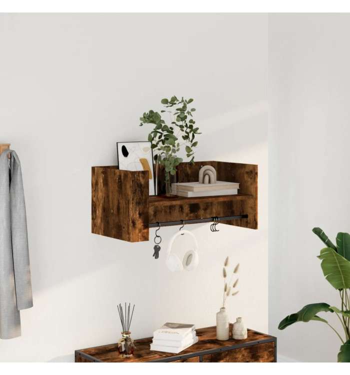 Étagère murale chêne fumé 70,5x35x30,5 cm bois d'ingénierie | Mobilier & Déco