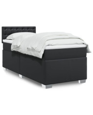 Sommier à lattes de lit avec matelas Noir 80x200cm Similicuir | Mobilier & Déco