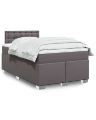 Sommier à lattes de lit avec matelas Gris 120x200 cm Similicuir | Mobilier & Déco