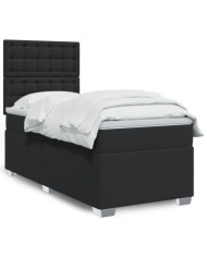 Sommier à lattes de lit avec matelas Noir 80x200cm Similicuir | Mobilier & Déco